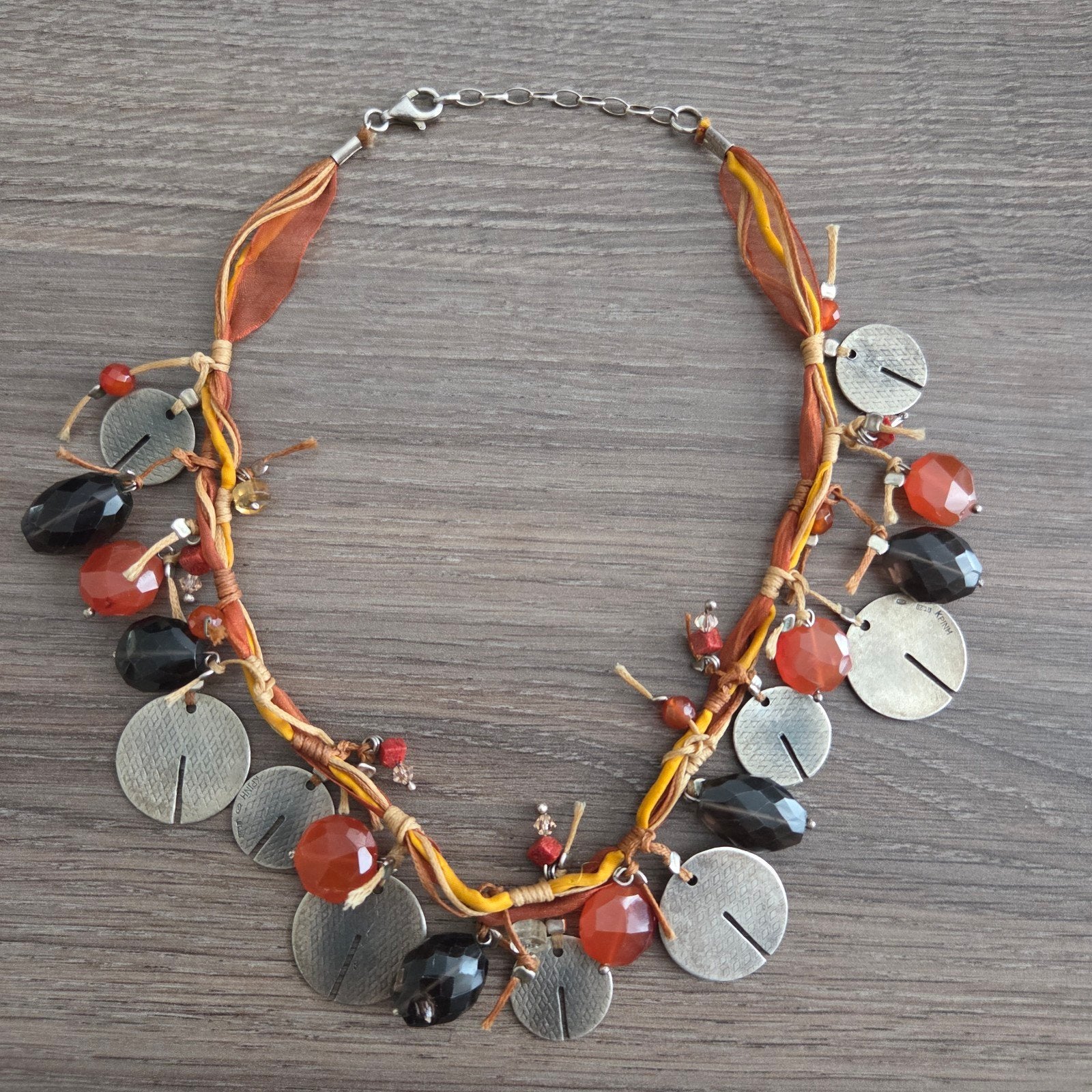 Luxe Vintage Griekse Design Ketting – 925 Zilver & Edelstene, Bijoux, Sacs & Beauté, Bijoux anciens, Enlèvement, Argent, Collier