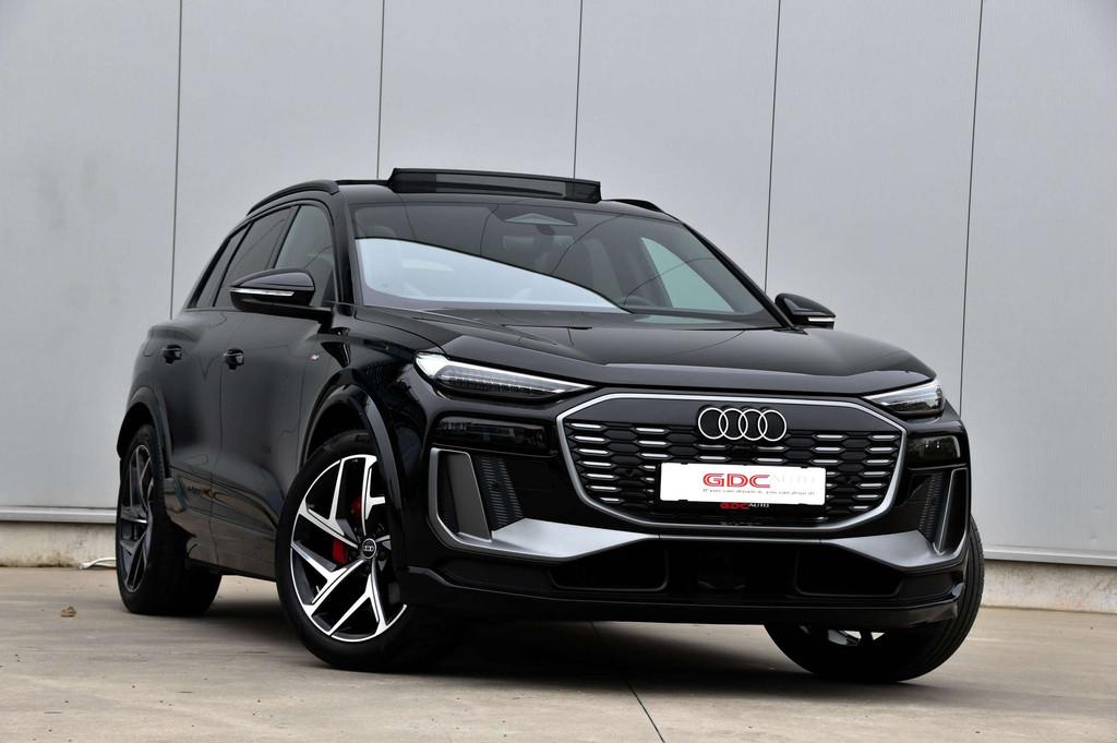 Audi Q6 e-tron Q6 e-Tron S line I Pano I B&O I Airsus I Trek, Auto's, Audi, Gebruikt, Zwart, Zwart, Leder