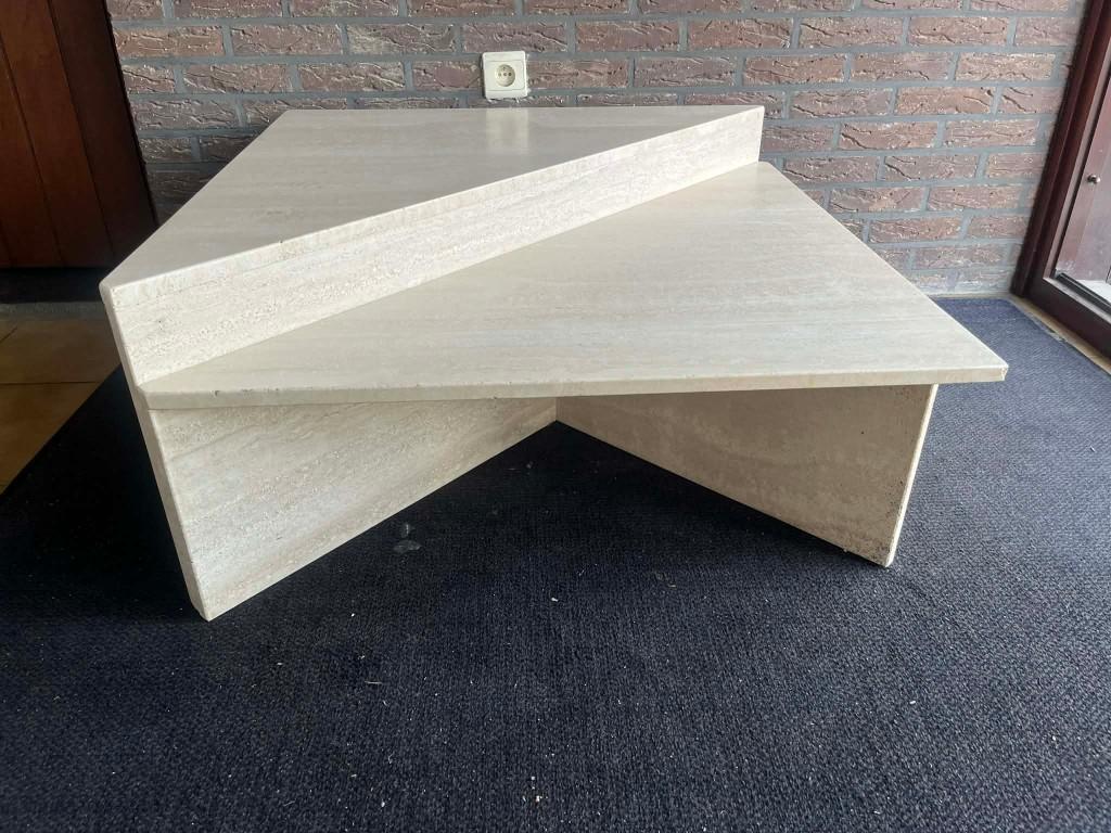Tables basses design en travertin de la marque Up&Up 89x89, Maison & Meubles, Moins de 50 cm, Enlèvement ou Envoi, 50 à 100 cm