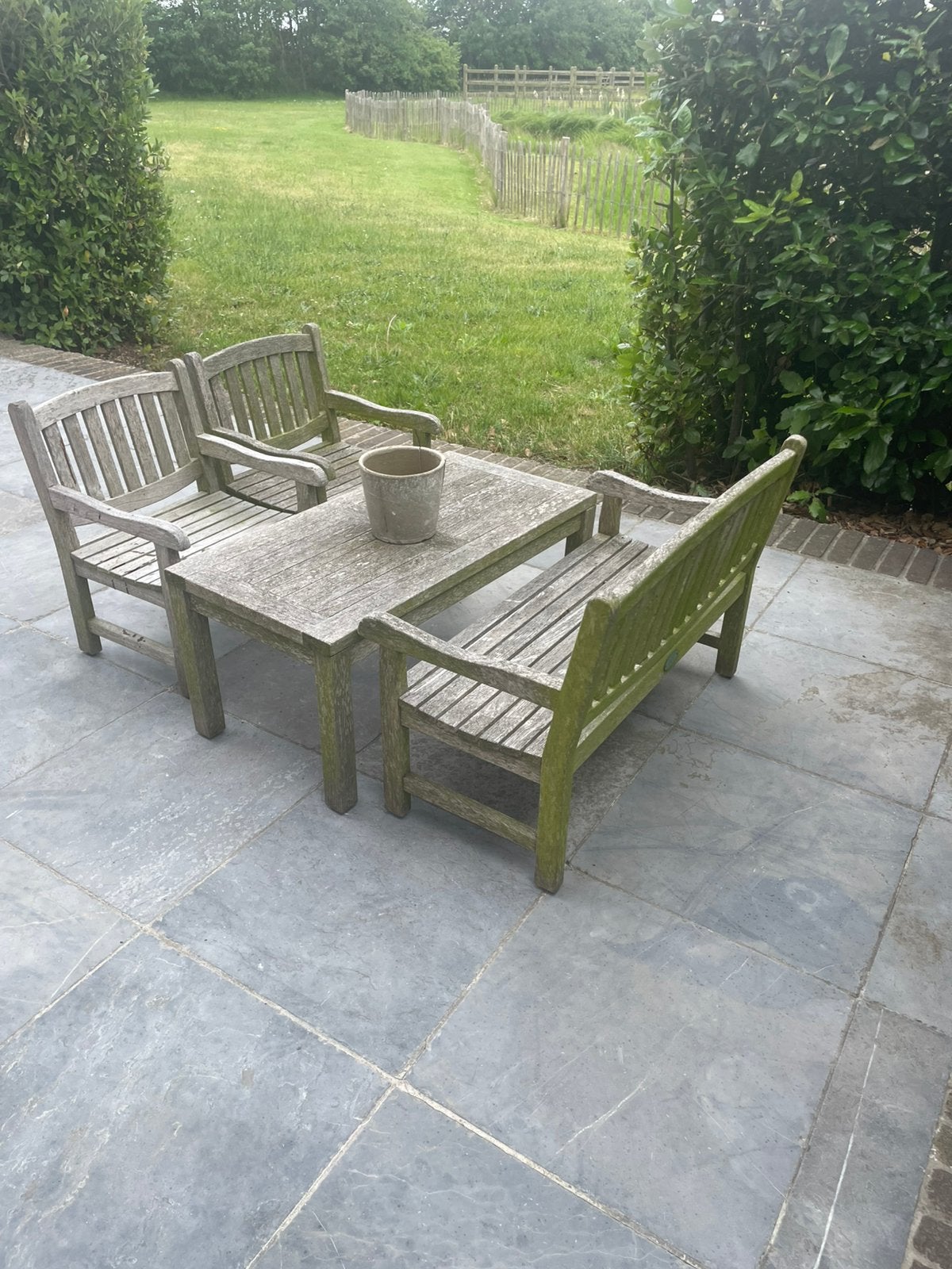 Tuinsetje voor kinderen, Tuin en Terras, Ophalen, 4 zitplaatsen, Gebruikt, Teakhout