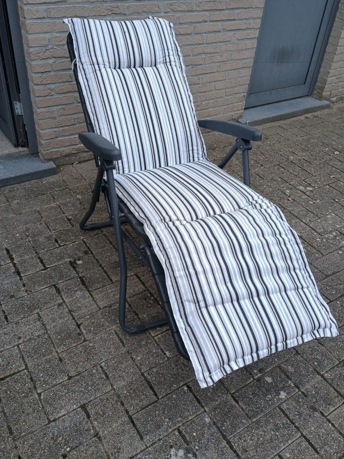 luxe relax inklapbare tuinzetel met afneembaar kussen. Nieuw, Jardin & Terrasse, Chaises longues, Enlèvement, Neuf, Synthétique