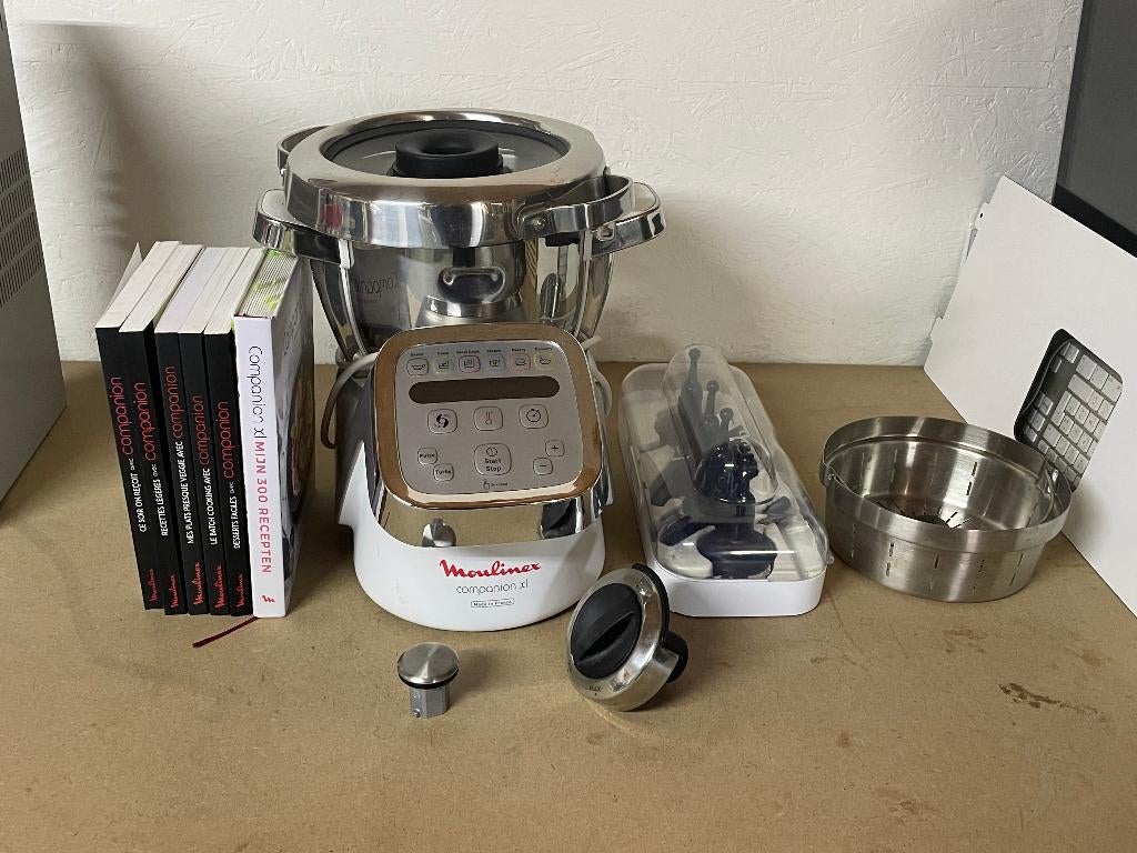companion XL Moulinex complet + livres fr/nl, Electroménager, Mélangeurs de cuisine, Comme neuf, 2 à 3 litres, 3 vitesses ou plus