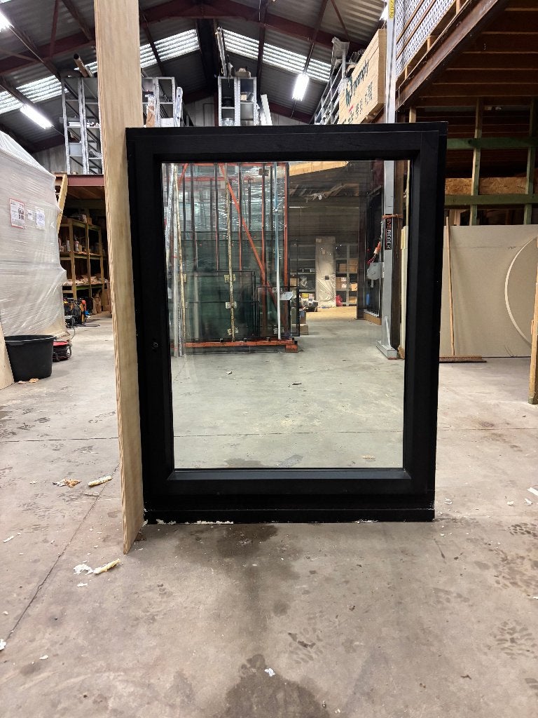 houten raam zwart 3 stuks, Doe-het-zelf en Bouw, Raamkozijn, Zo goed als nieuw, Inclusief glas, 75 tot 150 cm
