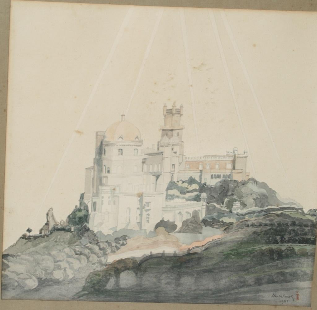 C. De Buck - watercolor schilderij - 1941 - Gesigneerd, Antiek en Kunst, Ophalen of Verzenden