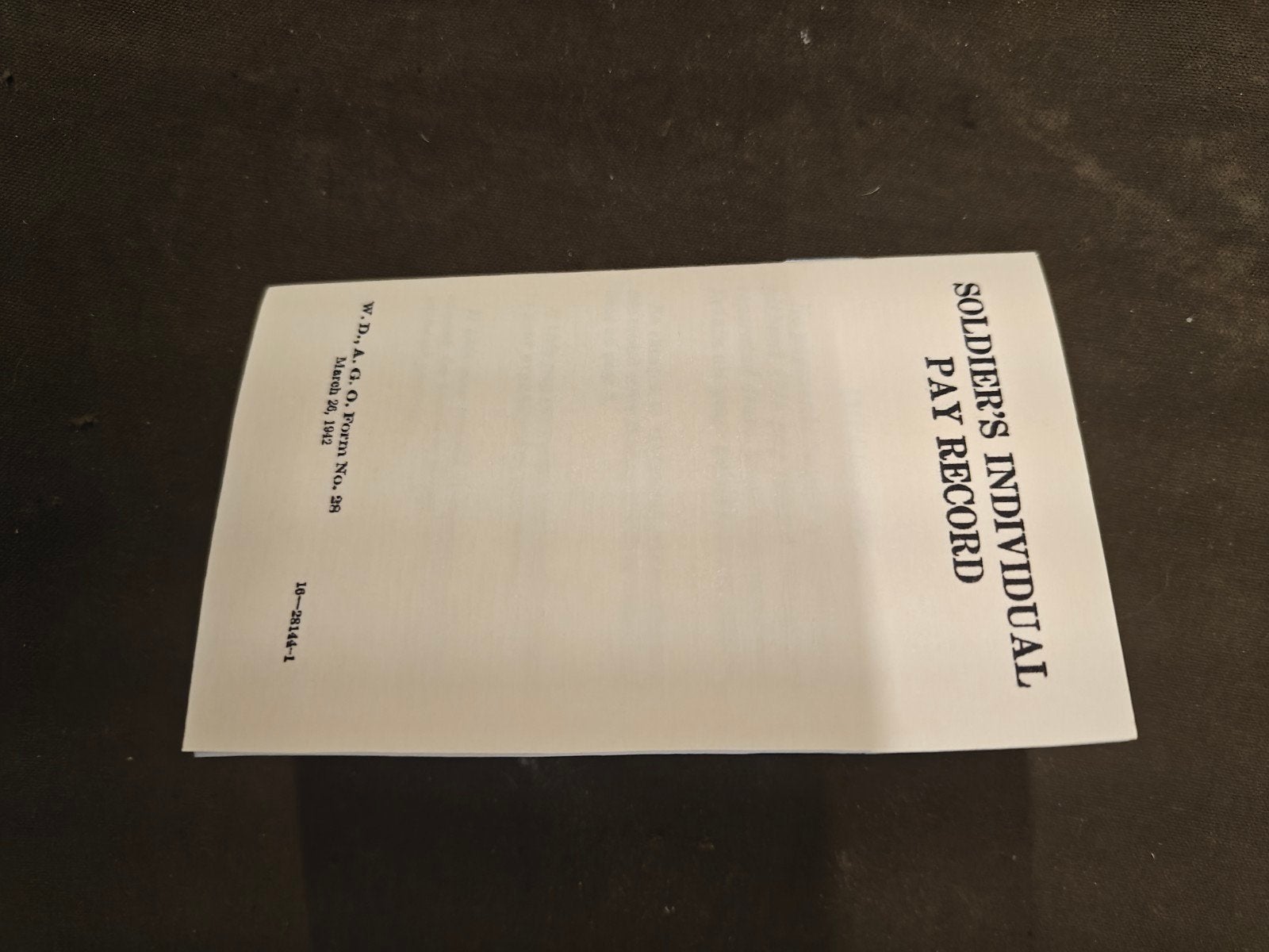 Repro US WW2 paybook, Ophalen of Verzenden, Landmacht