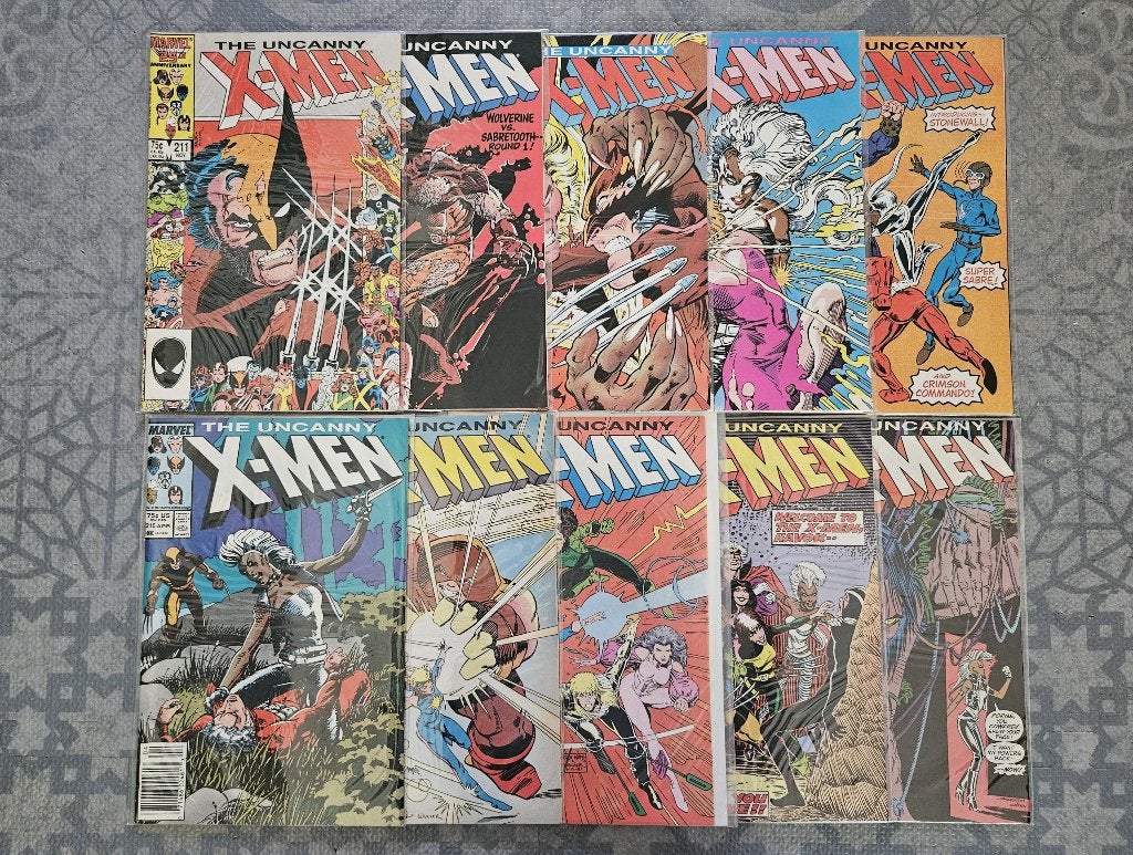 the Uncanny X-Men (vol.1) #211-220 (1986), Complete serie of reeks, Ophalen of Verzenden, Gelezen