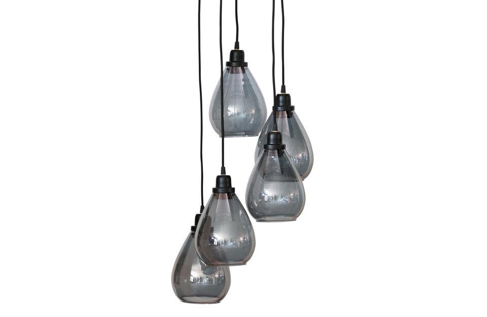 Nieuw: WATERFALL HANGLAMP GLAS ZWART, Huis en Inrichting, Lampen | Hanglampen, Ophalen, Nieuw, Glas