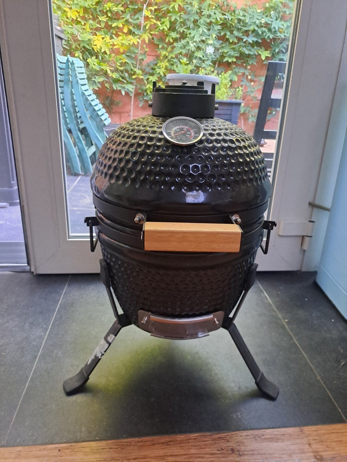 zwarte egg mini-BBQ, Tuin en Terras, Ophalen, Gebruikt