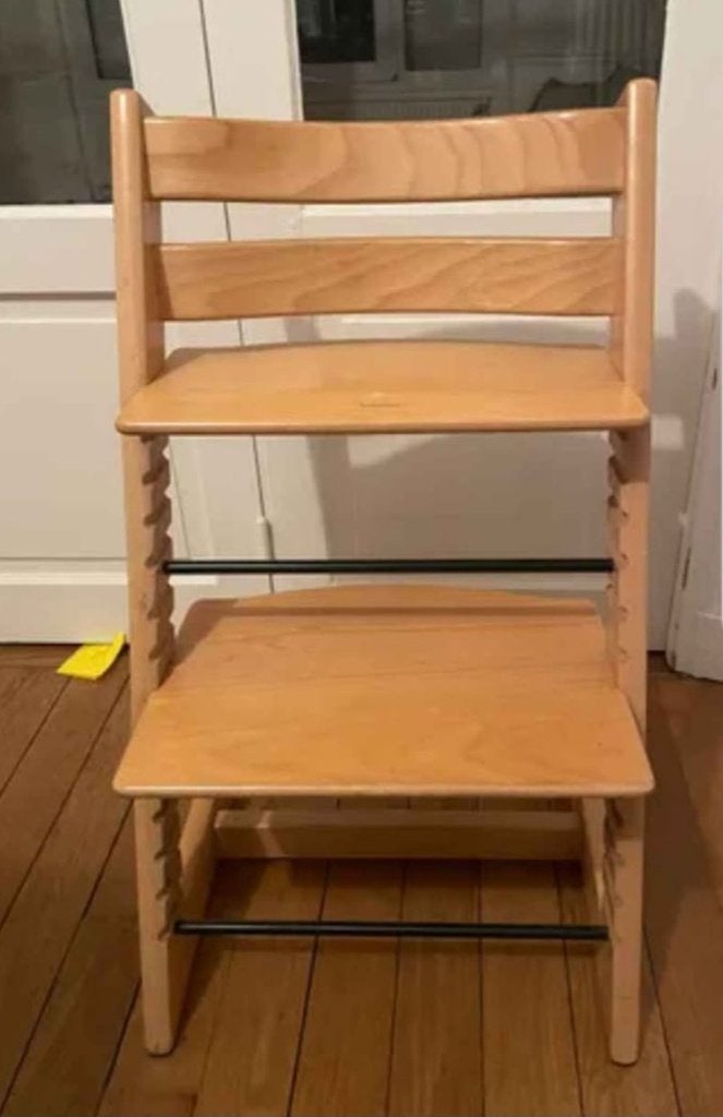 Chaise stokke tripp trapp en bois, Enlèvement, Comme neuf, Chaise évolutive