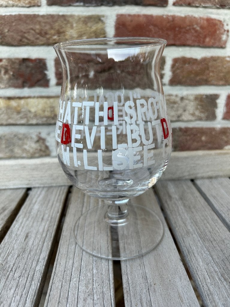 DUVEL GLAS ROLLING STONE MAGAZINE, Ophalen of Verzenden, Zo goed als nieuw, Glas of Glazen, Duvel