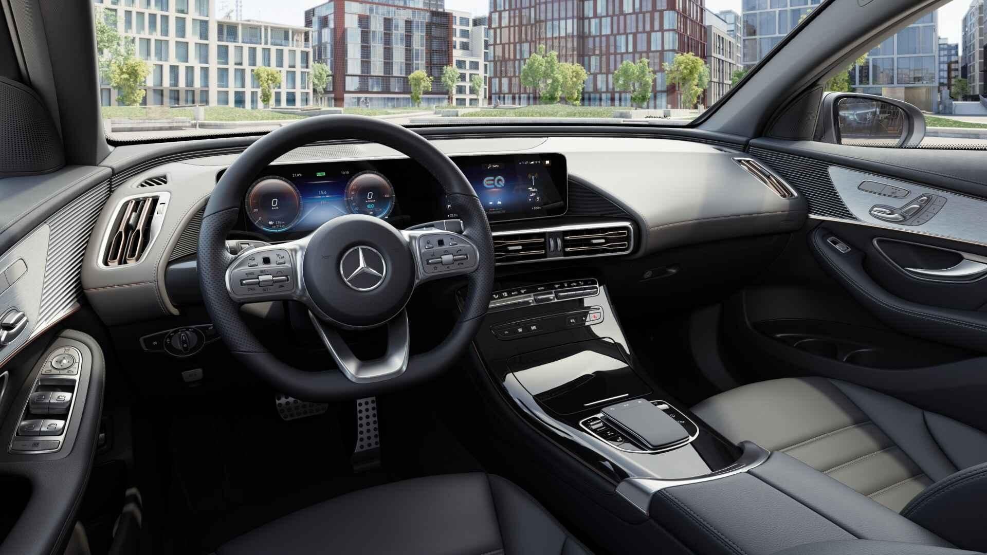Mercedes-Benz EQC 400 4MATIC AMG Line | Panoramisch Dak | Di, Auto's, Mercedes-Benz, Dealer onderhouden, Stof, 80 kWh, 408 pk
