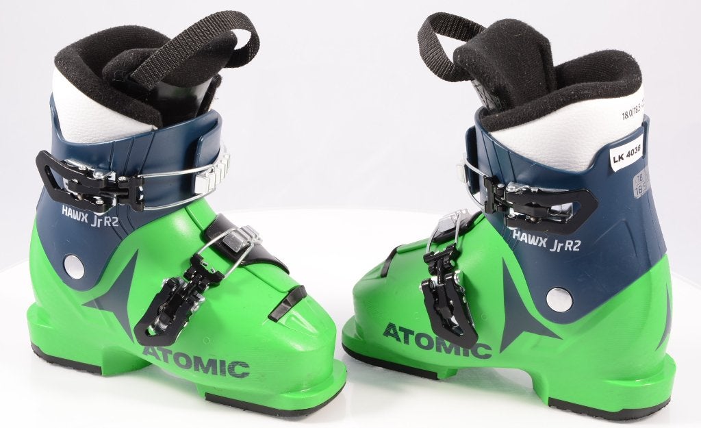 31; 32 EU kinderskischoenen ATOMIC HAWX JR R2, GREEN/blue, Gebruikt, Verzenden, Schoenen, Carve