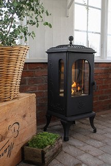 Gietijzeren Elektrische Kachel Victoria met zijruitjes!, Huis en Inrichting, Woonaccessoires | Overige, Nieuw, Metaal, Zwart, Klassiek