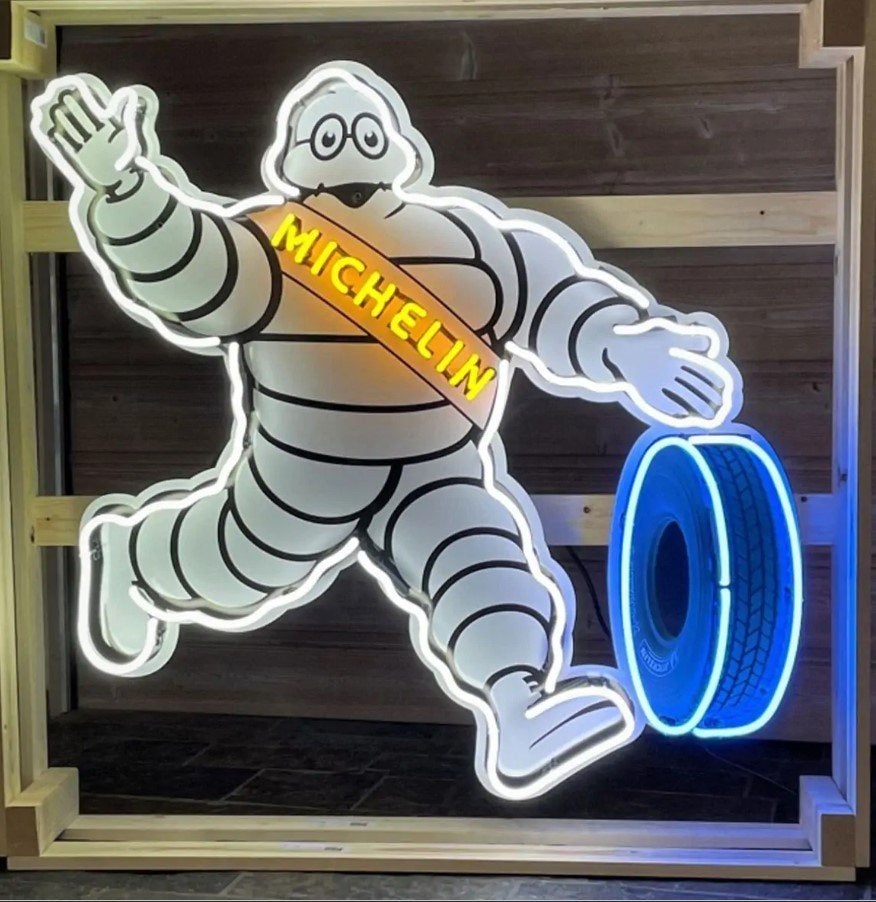 Michelin Bibendum XL neon en veel andere showroom USA neons, Ophalen of Verzenden, Nieuw, Lichtbak of (neon) lamp