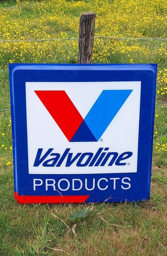 Vintage Valvoline lichtbak reclamebord️, nr.2 ️⛽️, Verzamelen, Merken en Reclamevoorwerpen, Ophalen, Gebruikt, Reclamebord