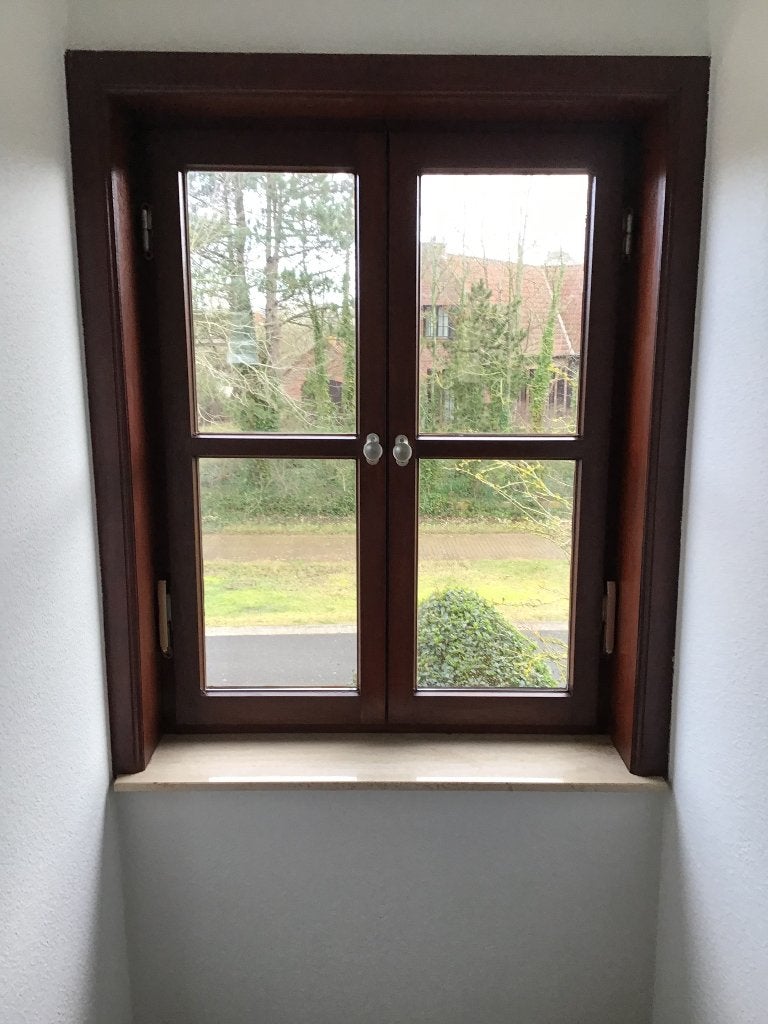 Meranti raam - afmeting 100 x 130, Doe-het-zelf en Bouw, Glas en Ramen, Ophalen, Zo goed als nieuw, Gevelraam of Ruit, Dubbelglas