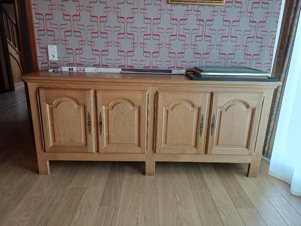 Grand buffet en chêne - 4 portes, Avec porte(s), 200 cm ou plus, Voir photos, Moins de 100 cm