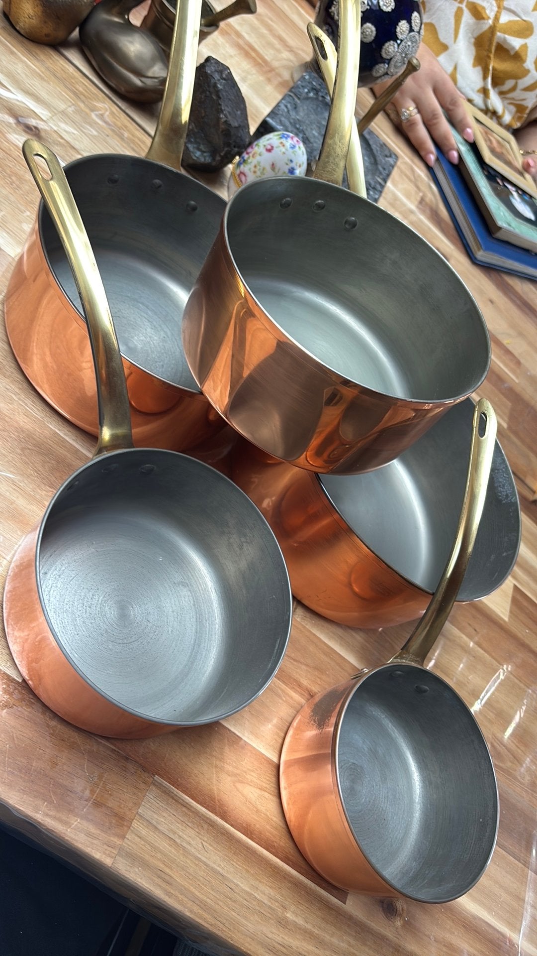 Lot de 5 casserole en cuivre, Maison & Meubles, Cuisine | Casseroles & Poêles, Enlèvement ou Envoi, Comme neuf, Cuivre, Casserole