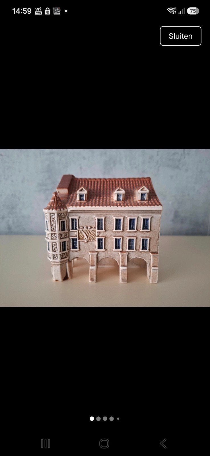 Vintage keramieken miniatuurhuisje, Ophalen of Verzenden