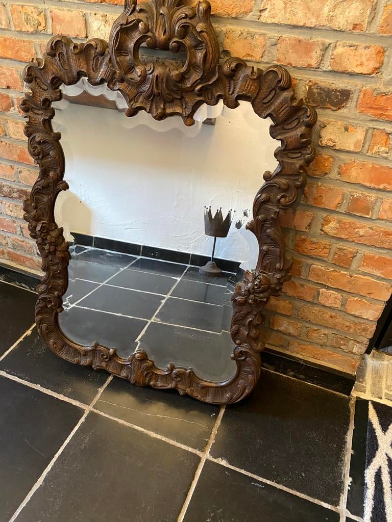 Antieke spiegel, Ophalen, Ovaal, 50 tot 100 cm, Minder dan 100 cm