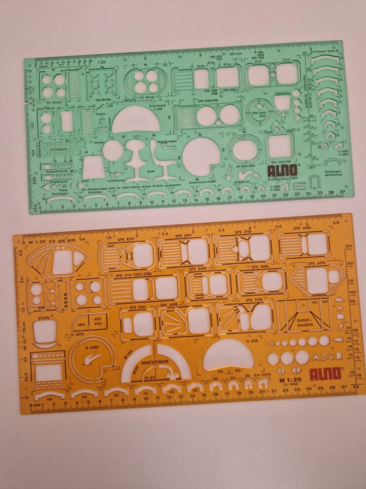 Gabarits cuisine Alno vintage x2, dessin 1:20, Enlèvement