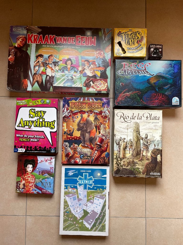 Set van 9 gevarieerde bordspellen, 1 ou 2 joueurs, Enlèvement, Utilisé, Divers