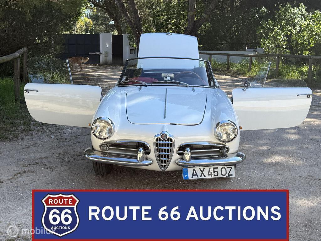 Alfa Romeo Giulietta Spider Series II | 1960 | Route 66 Auct, Zwart, Bedrijf, Handgeschakeld, Overige carrosserie