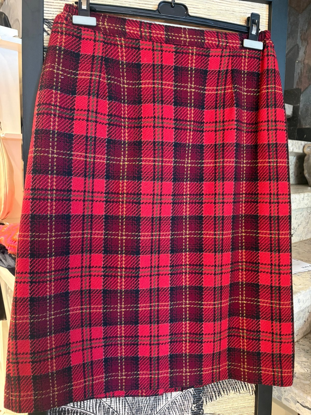 Wol mix rok ruiten (46), Kleding | Dames, Ophalen of Verzenden, Zo goed als nieuw