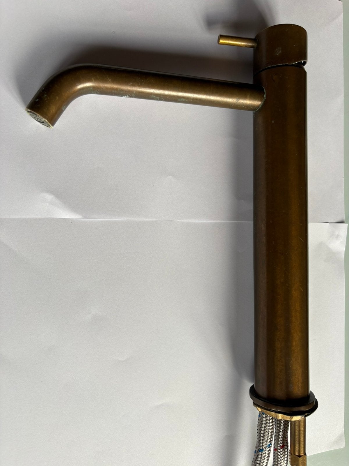 Hotbath Cobber hoge wastafelmengkraan geborsteld messing, Doe-het-zelf en Bouw, Ophalen, Zo goed als nieuw