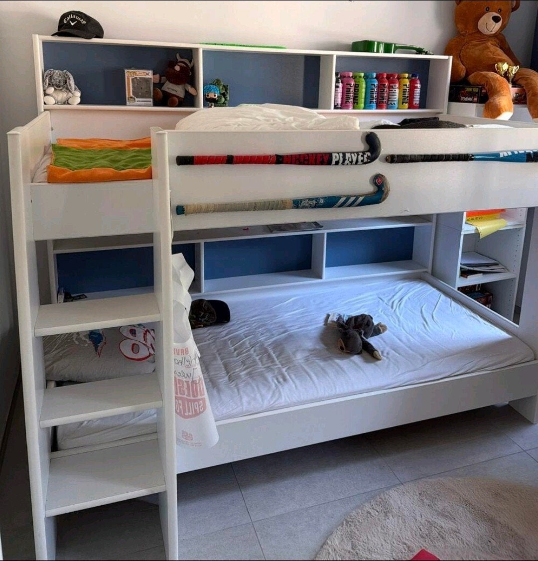 Stapelbed met plankensysteem (incl matrassen), Kinderen en Baby's, Ophalen, Stapelbed