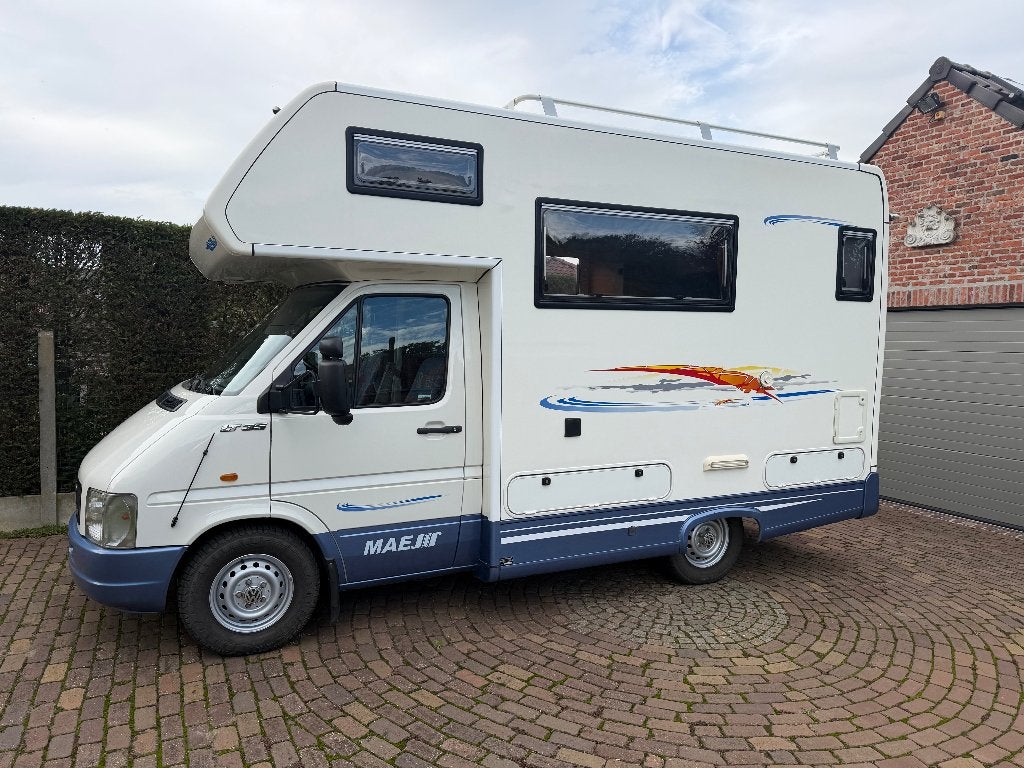 mobilhome VWLT MAESS 2.8 TDI 156 pk–71.500 km–5,5 m–TOPSTAAT, Alkoof, Ringverwarming, Volkswagen, Tot en met 3