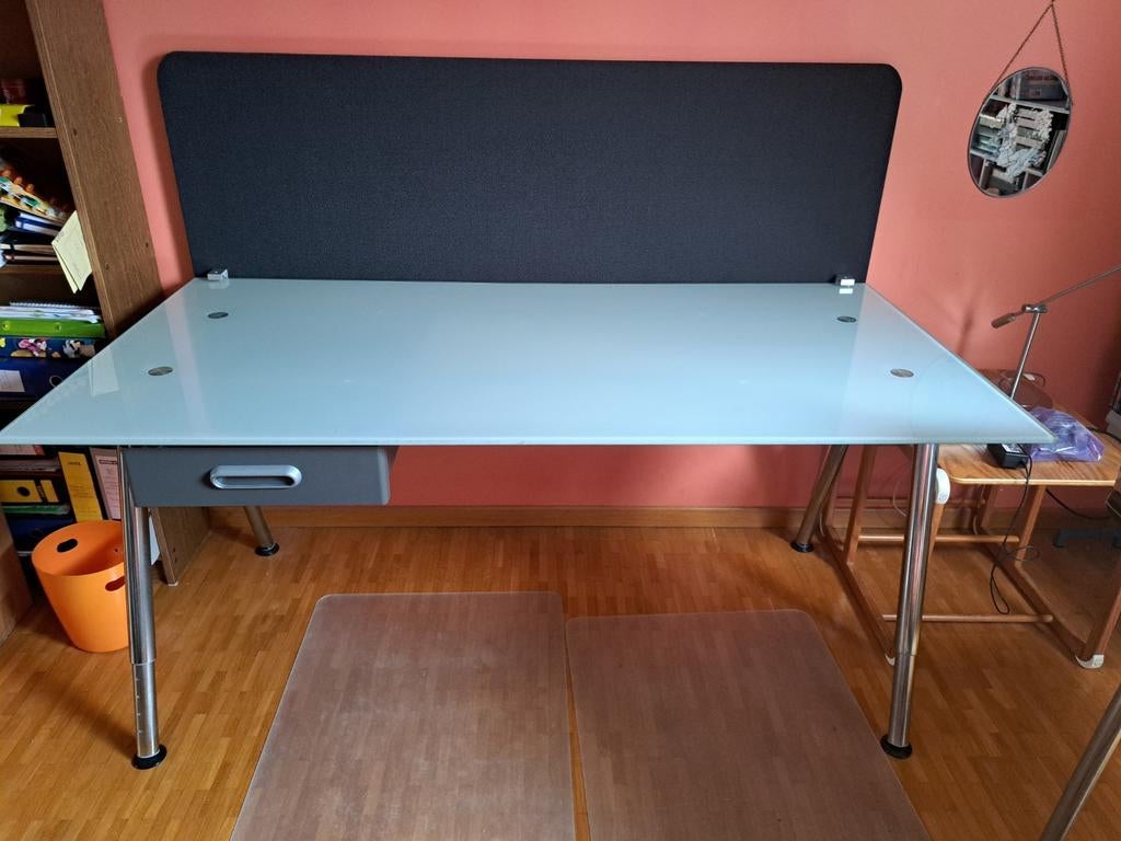 Glazen bureau IKEA, Huis en Inrichting, Bureaus, Ophalen, IKEA, Zwart