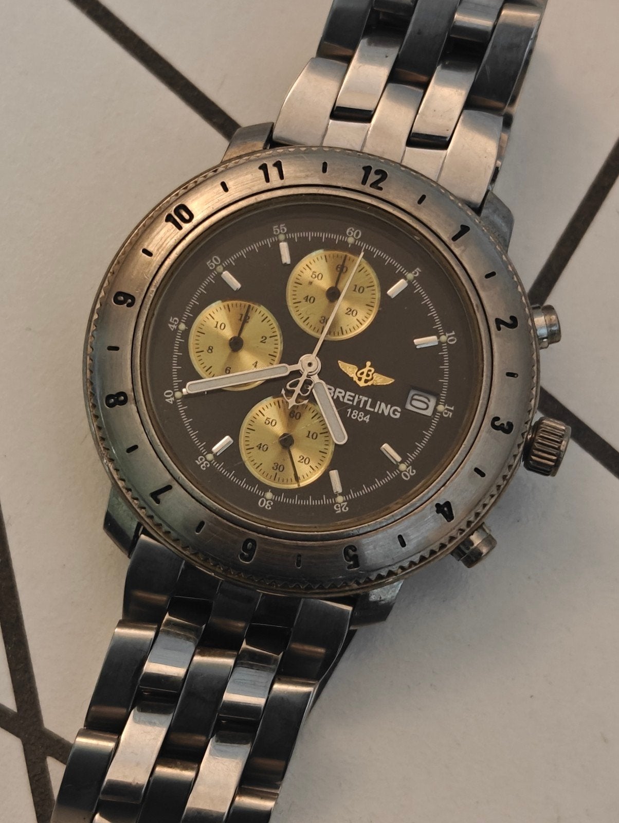 Breitling horloge, Handtassen en Accessoires, Horloges | Heren, Breitling, Staal, Staal, Ophalen of Verzenden