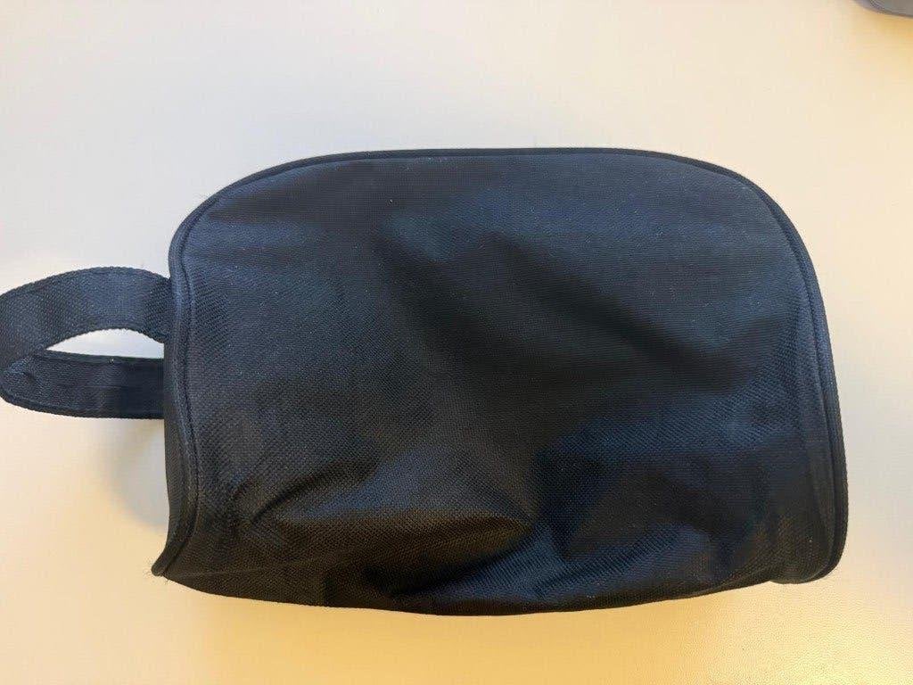 Toilettas met handvat polyester zwart, Handtassen en Accessoires, Ophalen of Verzenden, Zo goed als nieuw, Zwart