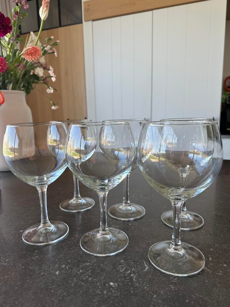 6 cocktail gin tonic glazen, Enlèvement, Comme neuf
