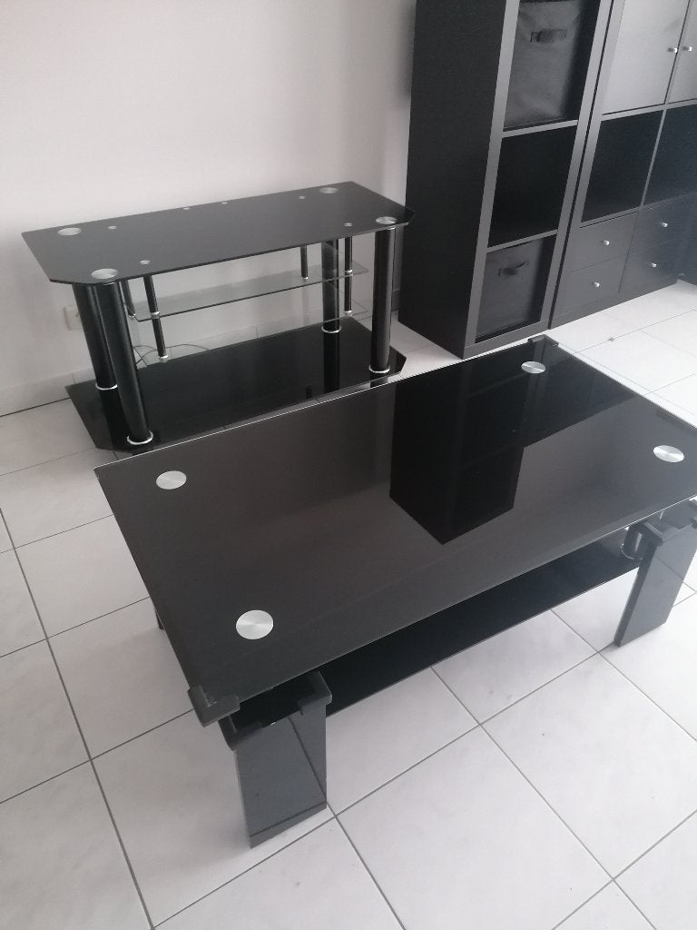 Tv-meubel + tafelset voor de woonkamer, Ophalen, 50 – 75, Gebruikt, 100 tot 150 cm