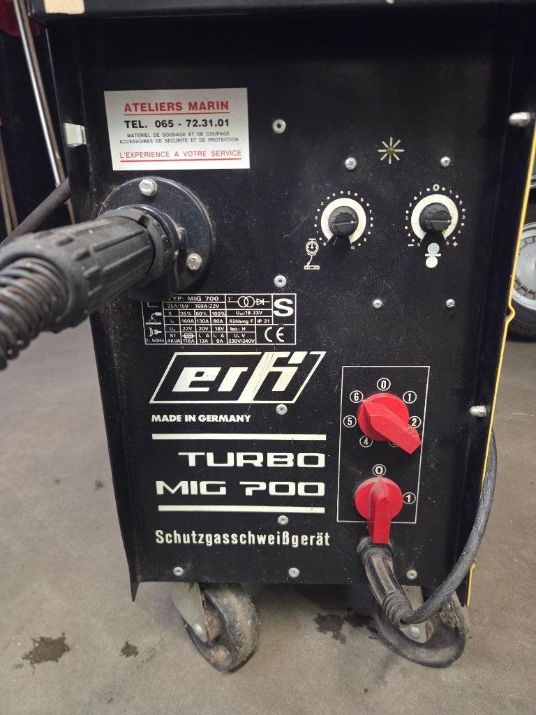 Poste à souder MIG/MAG Erfi Turbo MIG 700 (230V), Bricolage & Construction, Outillage | Soudeuses, Enlèvement, Utilisé, CO2