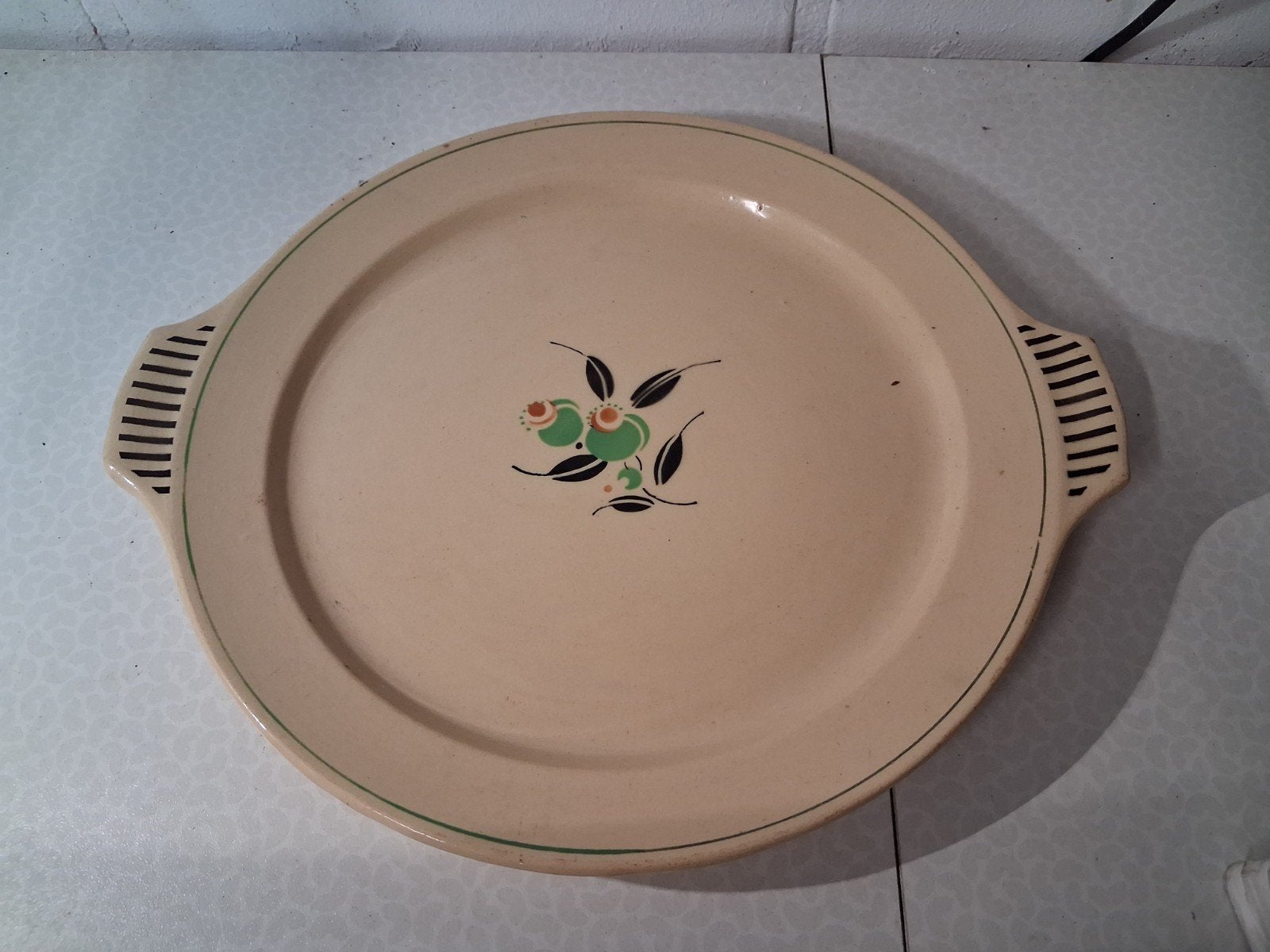 art deco taart-serveerschaal boch frères keramis, Ophalen of Verzenden