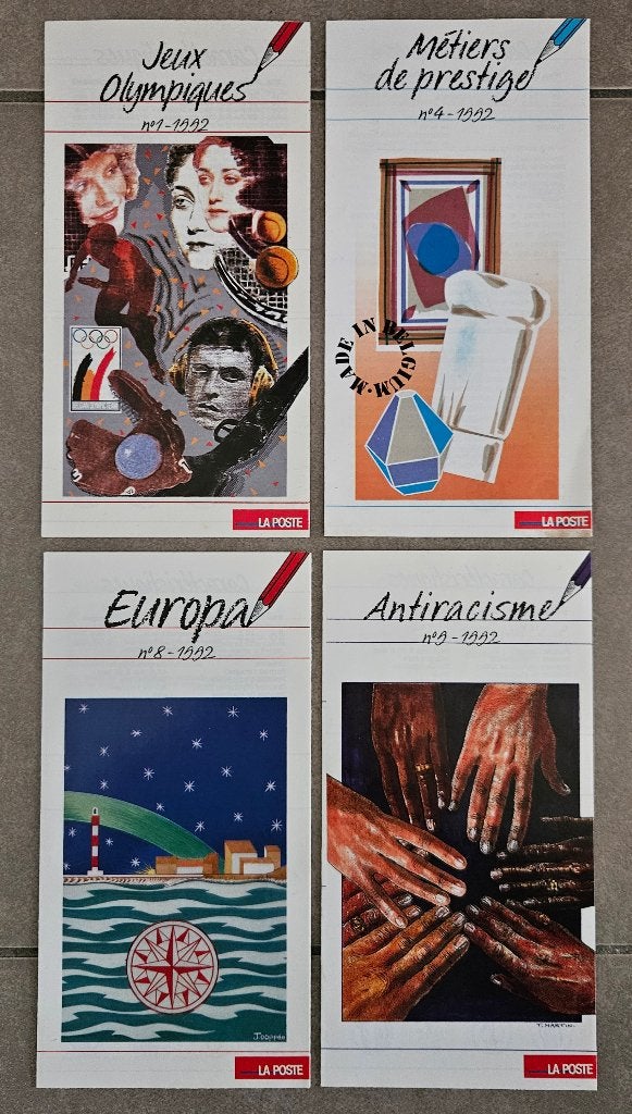 Lot de 9 Documents Officiels de Prévente Belgique 1992, Enlèvement, Affranchi, Jeux olympiques