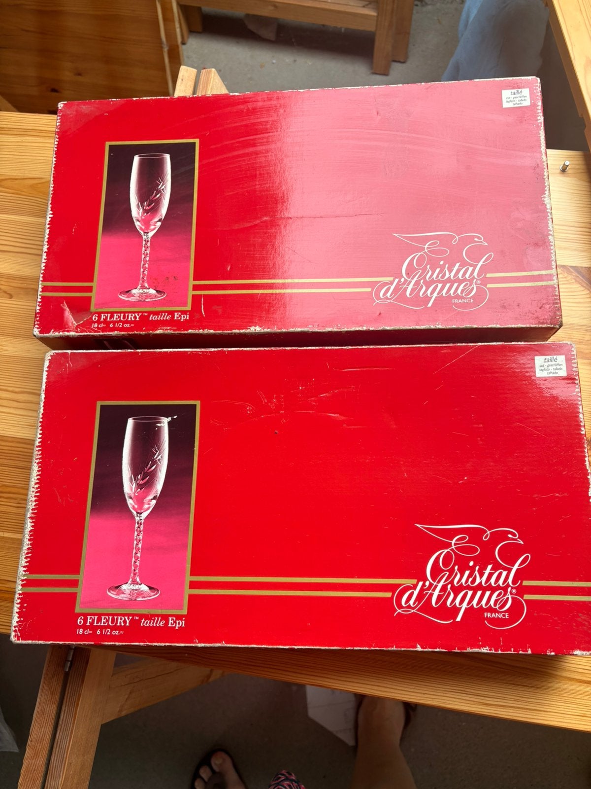 10 coupes à champagne en cristal Cristal d'Arques, Enlèvement, Comme neuf