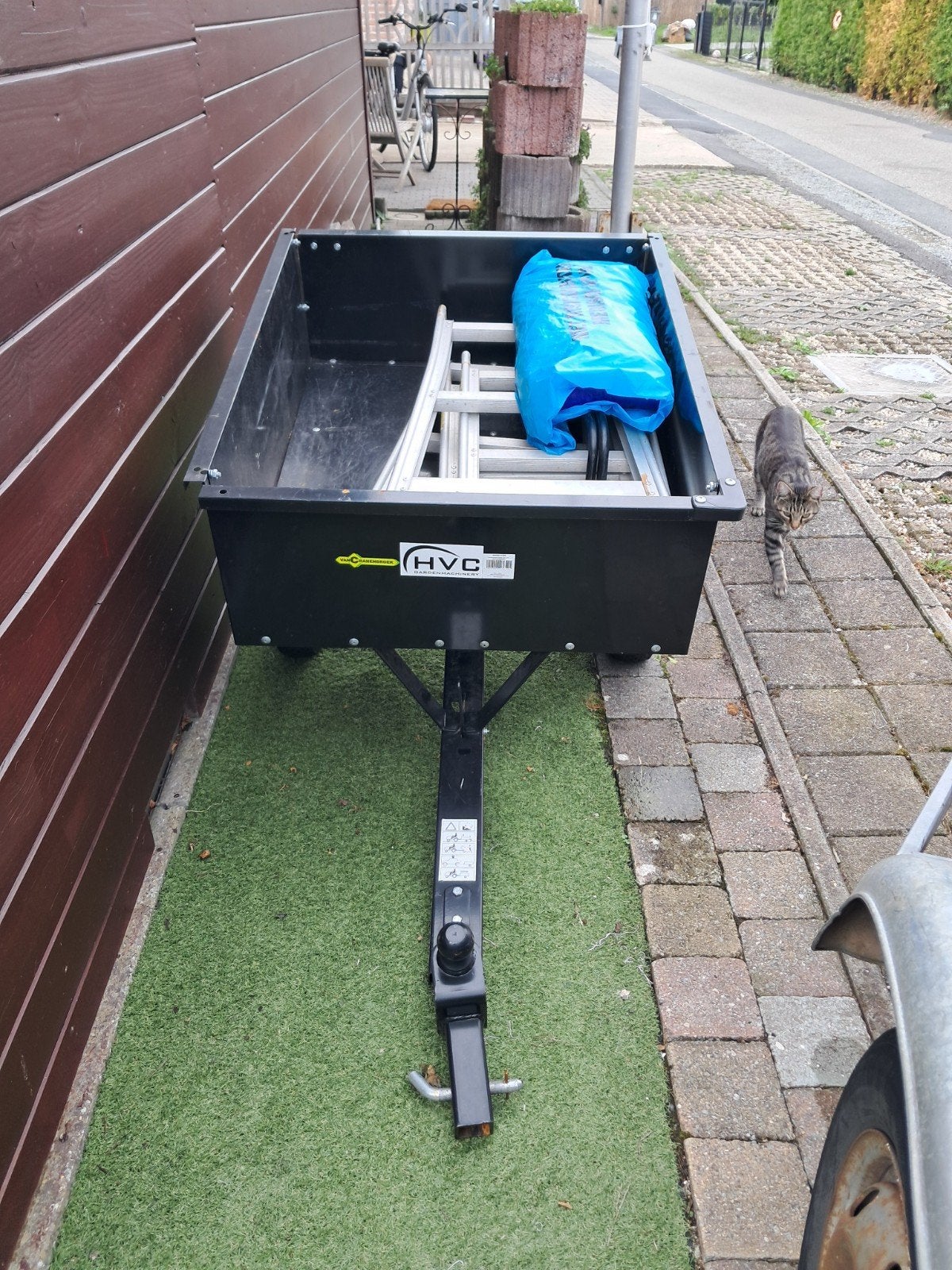 aanhangwagentje voor grasmayer, Fietsen en Brommers, Ophalen, Zo goed als nieuw
