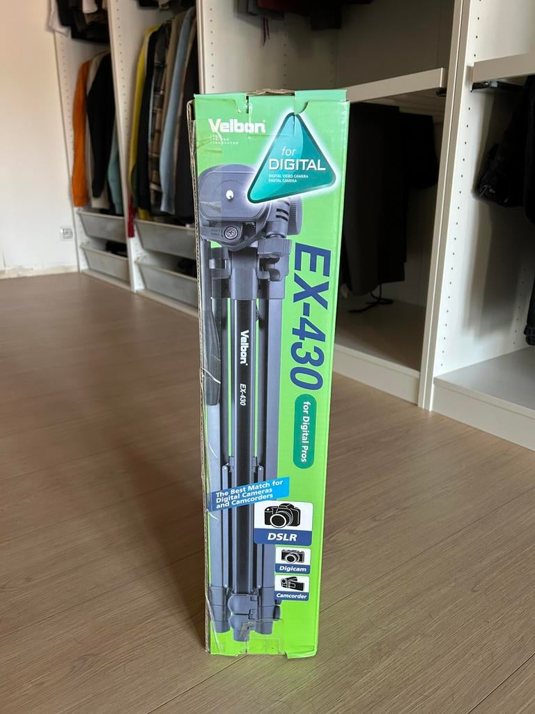 Trepied Velbon EX-430 - complet avec boite, Enlèvement, Comme neuf, 150 à 175 cm, Trépied