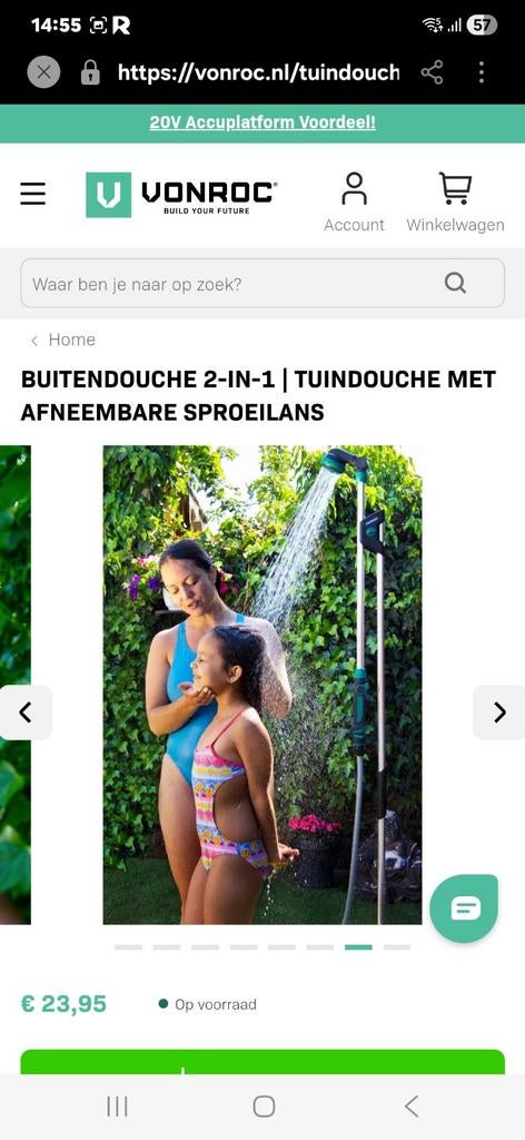 Douche extérieure 2 en 1 VONROC, Enlèvement