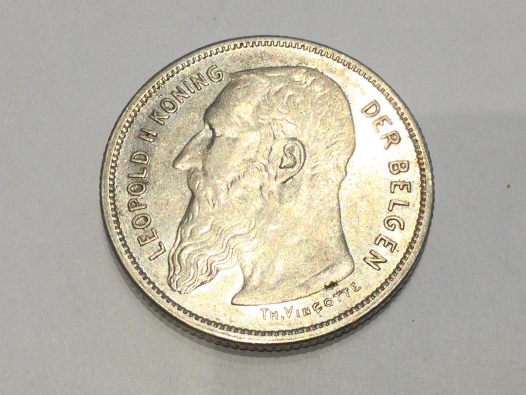 Belgique 2 francs 1909 en argent très joli, Timbres & Monnaies, Monnaies | Belgique, Enlèvement ou Envoi, Argent