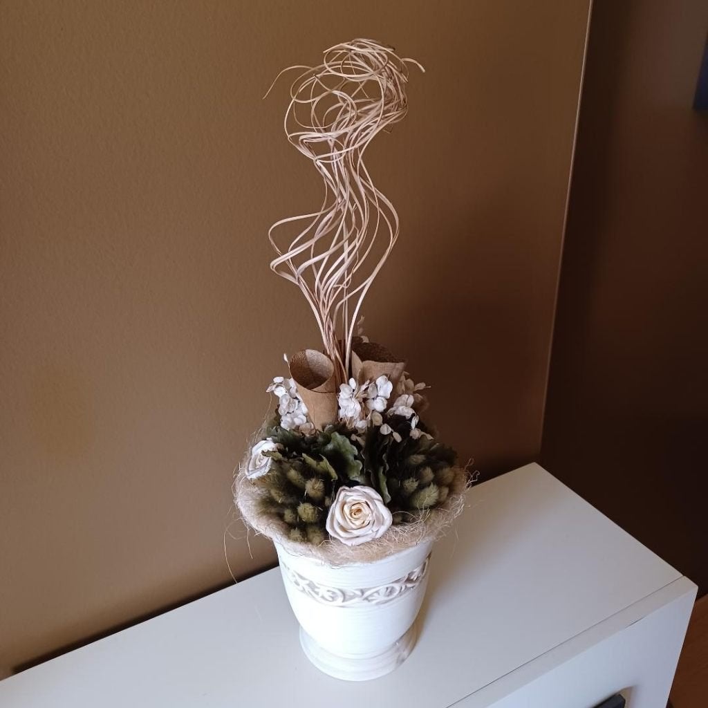 Pot met droogbloemen., Ophalen, Zo goed als nieuw