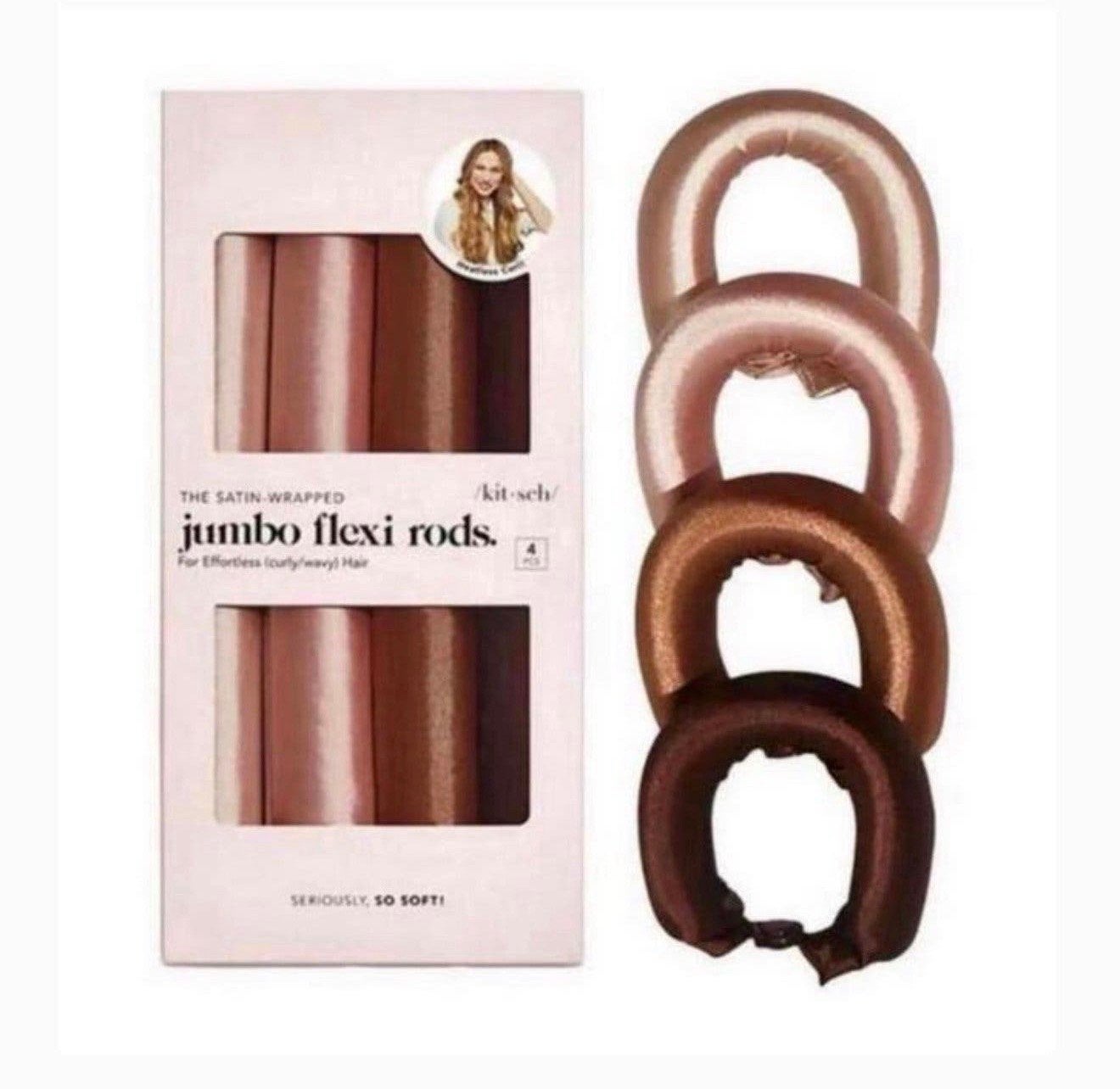Kitsch Satin Wrapped Jumbo Flexi Rods Rosewood voor krullen, Handtassen en Accessoires, Ophalen of Verzenden, Nieuw