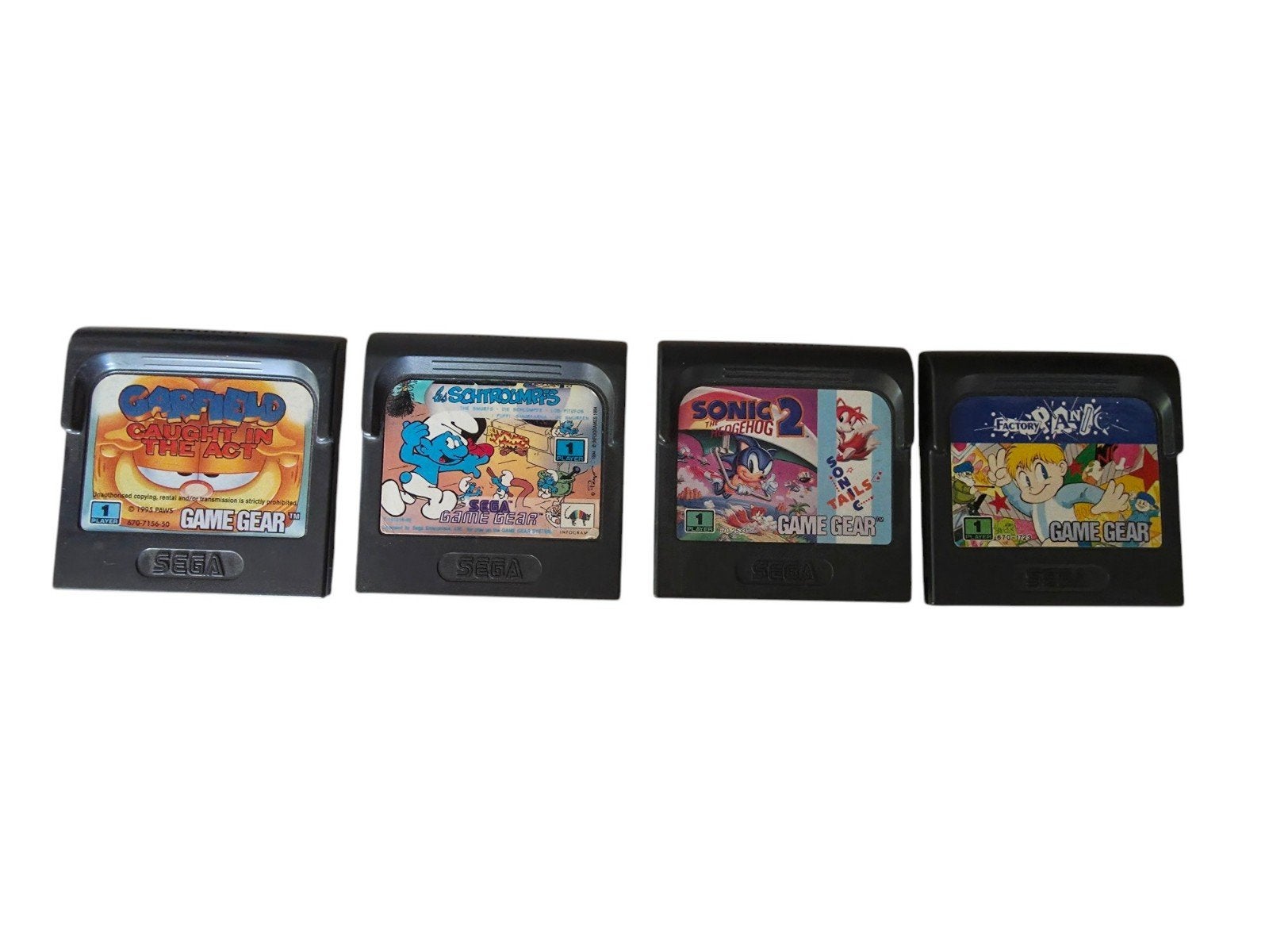 Set van 4 Sega Game Gear-spellen (Sonic 2, Garfield, Smurfen, Games en Spelcomputers, Games | Sega, Ophalen of Verzenden