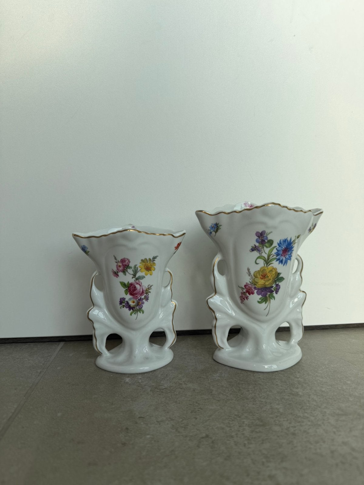 Set van 2 Porcelaine de Bruxelles Vaasjes, Enlèvement ou Envoi, Comme neuf
