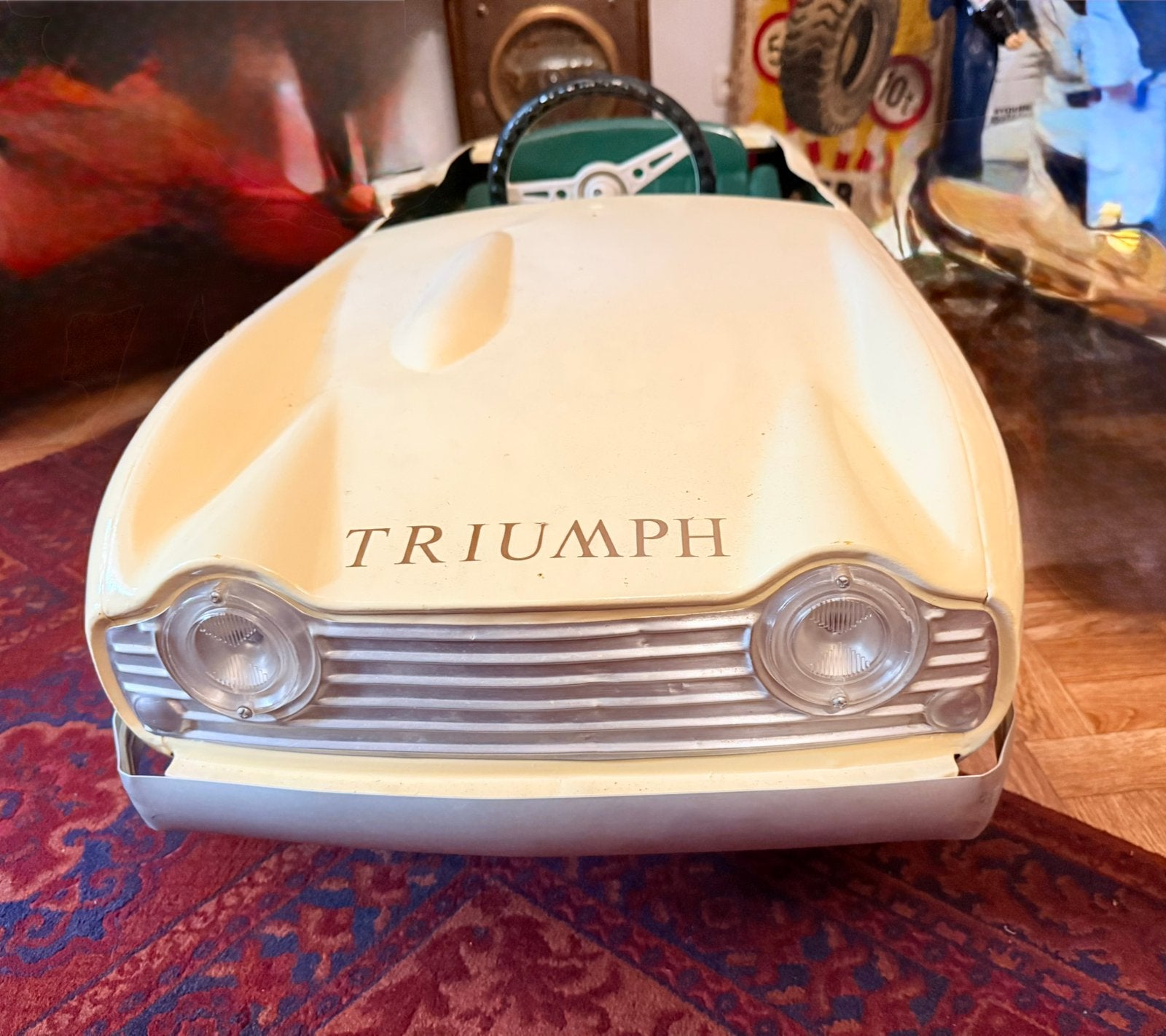 Voiture à pédales Triumph TR4 en métal des années 1960, Enlèvement