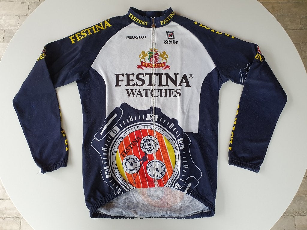 Wielertrui Festina (Sibille, maat 6), Sport en Fitness, Wielrennen, Ophalen of Verzenden, Gebruikt, Kleding